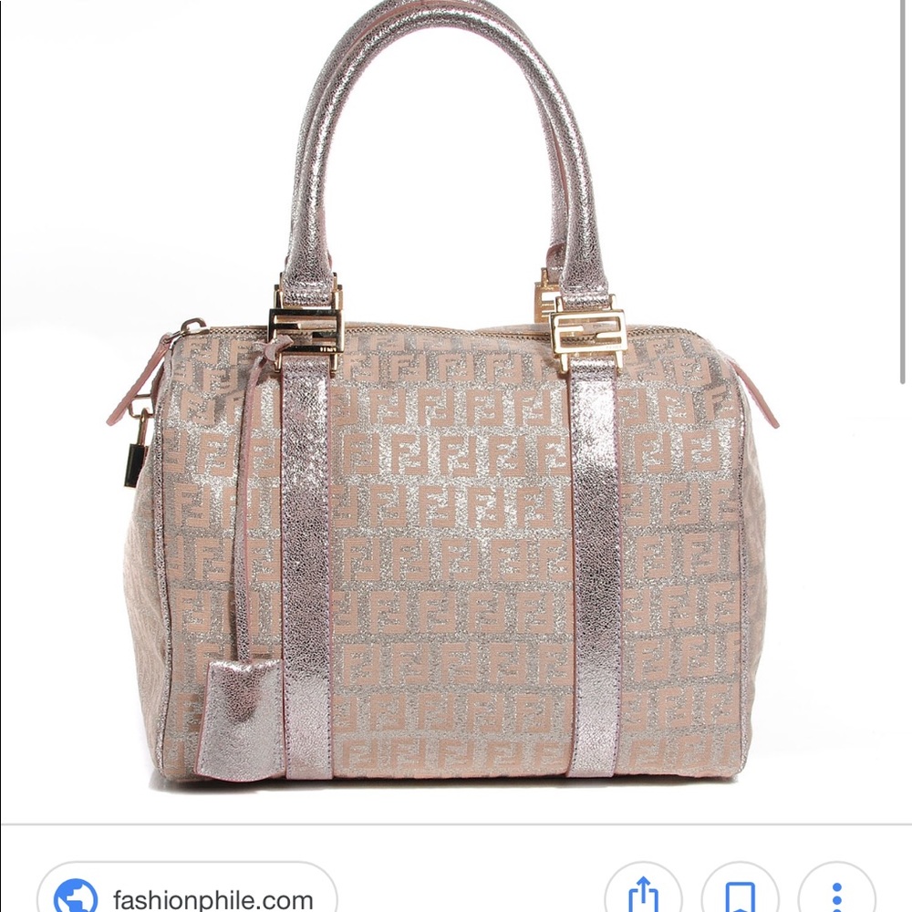 Fendi Zucchino Forever Small Boston Argent Oro